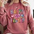 Happy Fri-Yay Teacher Fry Yay Friday Weekend Cute Fri-Yay Comfort Colors Sweatshirt Crimson Happy Fri-Yay Teacher Fry Yay Friday Weekend Cute Fri-Yay Comfort Colors Sweatshirt Crimson