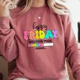 Happy Friyay Teacher School Friday Weekend Vibes Comfort Colors Sweatshirt Crimson Happy Friyay Teacher School Friday Weekend Vibes Comfort Colors Sweatshirt Crimson