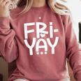 Happy Friyay Teacher Shirt Cute Teacher Fashion Fri-Yay Comfort Colors Sweatshirt Crimson