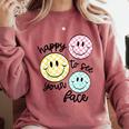 Happy To See Your Face Smile Face Teacher Back To School Comfort Colors Sweatshirt Crimson Happy To See Your Face Smile Face Teacher Back To School Comfort Colors Sweatshirt Crimson