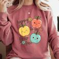 Happy To See Your Face Teacher Apple Comfort Colors Sweatshirt Crimson Happy To See Your Face Teacher Apple Comfort Colors Sweatshirt Crimson