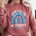 Happy Teacher I Wear Blue For My Students Autism Awareness Comfort Colors Sweatshirt Crimson Happy Teacher I Wear Blue For My Students Autism Awareness Comfort Colors Sweatshirt Crimson