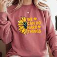 We Can Do Hard Things Kids Teacher Back To School Comfort Colors Sweatshirt Crimson We Can Do Hard Things Kids Teacher Back To School Comfort Colors Sweatshirt Crimson