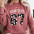 Haunted By 6 7 67 Six Seven Halloween Teacher Mom Comfort Colors Sweatshirt Crimson