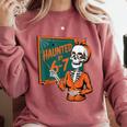 Haunted By 6-7 Six Seven 67 Math Teacher Halloween Skeleton Comfort Colors Sweatshirt Crimson Haunted By 6-7 Six Seven 67 Math Teacher Halloween Skeleton Comfort Colors Sweatshirt Crimson