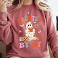 Haunted By 67 Boo Ghost Teacher 6 7 Halloween Costume Comfort Colors Sweatshirt Crimson
