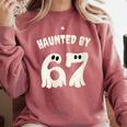 Haunted By 67 Teacher Halloween 6 7 Shirt Comfort Colors Sweatshirt Crimson Haunted By 67 Teacher Halloween 6 7 Shirt Comfort Colors Sweatshirt Crimson
