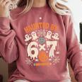 Haunted By 6x7 Math Teacher Halloween Pun Comfort Colors Sweatshirt Crimson Haunted By 6x7 Math Teacher Halloween Pun Comfort Colors Sweatshirt Crimson