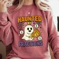 Haunted By Fractions Math Halloween Teacher Comfort Colors Sweatshirt Crimson Haunted By Fractions Math Halloween Teacher Comfort Colors Sweatshirt Crimson