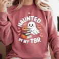 Haunted By My TBR Cute Ghost Book Reading Teacher Halloween Comfort Colors Sweatshirt Crimson Haunted By My TBR Cute Ghost Book Reading Teacher Halloween Comfort Colors Sweatshirt Crimson
