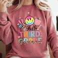 Hello 3rd Grade Boy Girl Teacher Back To School 3rd Grade Comfort Colors Sweatshirt Crimson