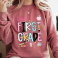 Hello First Grade Teacher Coquette Pencil Bow Back To School Comfort Colors Sweatshirt Crimson Hello First Grade Teacher Coquette Pencil Bow Back To School Comfort Colors Sweatshirt Crimson