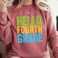 Hello Fourth Grade Shirt 4th Grade Boy Girl Student Teacher Comfort Colors Sweatshirt Crimson