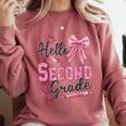 Hello Second Grade First Day Of School Coquette Teacher Girl Comfort Colors Sweatshirt Crimson Hello Second Grade First Day Of School Coquette Teacher Girl Comfort Colors Sweatshirt Crimson