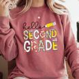 Hello Second Grade Team 2nd Grade Back To School Teacher Kid Comfort Colors Sweatshirt Crimson