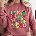 In My Holly Xmas Jolly Teacher Era Teacher Vibes Christmas Comfort Colors Sweatshirt Crimson In My Holly Xmas Jolly Teacher Era Teacher Vibes Christmas Comfort Colors Sweatshirt Crimson