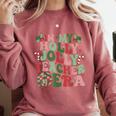 In My Holly Xmas Jolly Teacher Era Teacher Vibes Christmas For Men Women Kids Comfort Colors Sweatshirt Crimson In My Holly Xmas Jolly Teacher Era Teacher Vibes Christmas For Men Women Kids Comfort Colors Sweatshirt Crimson