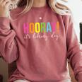 Hooray It's Library Day Teacher Reader Books Back To School Comfort Colors Sweatshirt Crimson Hooray It's Library Day Teacher Reader Books Back To School Comfort Colors Sweatshirt Crimson