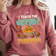 Humor I Teach The Cutest Turkeys Thanksgiving Teacher Comfort Colors Sweatshirt Crimson