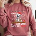 I'Ll Just Wait Until It's Quiet Skeleton Teacher Christmas Comfort Colors Sweatshirt Crimson I'Ll Just Wait Until It's Quiet Skeleton Teacher Christmas Comfort Colors Sweatshirt Crimson
