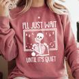 Ill Just Wait Until Its Quiet Teacher Lazy Halloween Costume Comfort Colors Sweatshirt Crimson