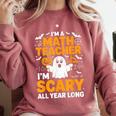 I'm A Math Teacher I'm Scary All Year Long Spooky Halloween Comfort Colors Sweatshirt Crimson