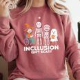 Inclusion Isn't Scary SLP Halloween Costume Sped Teacher Comfort Colors Sweatshirt Crimson Inclusion Isn't Scary SLP Halloween Costume Sped Teacher Comfort Colors Sweatshirt Crimson