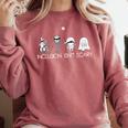 Inclusion Isn't Scary Slp Halloween Sped Teacher Ghost Mummy Comfort Colors Sweatshirt Crimson