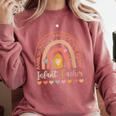 Infant Teacher Leopard Boho Rainbow Appreciation Comfort Colors Sweatshirt Crimson