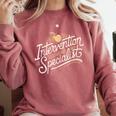 Intervention Teacher Intervention Specialist Comfort Colors Sweatshirt Crimson Intervention Teacher Intervention Specialist Comfort Colors Sweatshirt Crimson