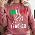 Italian Teacher Italy Italia Back To School First Day Comfort Colors Sweatshirt Crimson Italian Teacher Italy Italia Back To School First Day Comfort Colors Sweatshirt Crimson