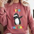 It's Fri-Yay Dabbing Penguin Friday Weekend Teacher Student Comfort Colors Sweatshirt Crimson It's Fri-Yay Dabbing Penguin Friday Weekend Teacher Student Comfort Colors Sweatshirt Crimson