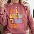 It's A Good Day To Make Art Artist Teacher Painter Comfort Colors Sweatshirt Crimson
