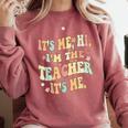 It's Me Hi I'm The Teacher It's Me Groovy Teacher Comfort Colors Sweatshirt Crimson It's Me Hi I'm The Teacher It's Me Groovy Teacher Comfort Colors Sweatshirt Crimson
