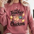 Just a Teacher Who Loves Chickens Chicken Farm Animal Lover Comfort Colors Sweatshirt Crimson Just a Teacher Who Loves Chickens Chicken Farm Animal Lover Comfort Colors Sweatshirt Crimson