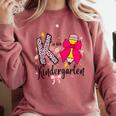 K Is For Kindergarten Teacher Coquette Bow Back To School Comfort Colors Sweatshirt Crimson