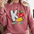 K Is For Kindergarten Teacher Pencil Apple Back To School Comfort Colors Sweatshirt Crimson K Is For Kindergarten Teacher Pencil Apple Back To School Comfort Colors Sweatshirt Crimson