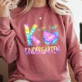K Is For Kindergarten Teacher Tie Dye Back To School Kinder Comfort Colors Sweatshirt Crimson K Is For Kindergarten Teacher Tie Dye Back To School Kinder Comfort Colors Sweatshirt Crimson