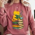 Kawaii Cats Lover Coffee Books Teacher Librarian Cat Comfort Colors Sweatshirt Crimson Kawaii Cats Lover Coffee Books Teacher Librarian Cat Comfort Colors Sweatshirt Crimson