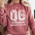Kids Hello Sixth Back To School 6th Grade Dream Team Teacher Comfort Colors Sweatshirt Crimson