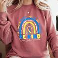 Be Kind Rainbow Down Syndrome Awareness Teacher Blue Yellow Comfort Colors Sweatshirt Crimson Be Kind Rainbow Down Syndrome Awareness Teacher Blue Yellow Comfort Colors Sweatshirt Crimson