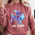 Be Kind Rainbow Fish Teacher Life Teaching Back To School Comfort Colors Sweatshirt Crimson Be Kind Rainbow Fish Teacher Life Teaching Back To School Comfort Colors Sweatshirt Crimson