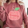 Kindergarten Apple Word Art For Teachers & Students Comfort Colors Sweatshirt Crimson Kindergarten Apple Word Art For Teachers & Students Comfort Colors Sweatshirt Crimson