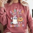 Kindergarten Boo Crew Halloween Floral Ghost Kinder Teacher Comfort Colors Sweatshirt Crimson Kindergarten Boo Crew Halloween Floral Ghost Kinder Teacher Comfort Colors Sweatshirt Crimson
