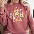 In My Kindergarten Era Retro Back To School Teacher Student Comfort Colors Sweatshirt Crimson