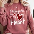 Kindergarten Has My Heart Buffalo Print Teacher Valentine Comfort Colors Sweatshirt Crimson Kindergarten Has My Heart Buffalo Print Teacher Valentine Comfort Colors Sweatshirt Crimson