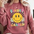Kindergarten Squad Smile Face Teachers Kids Back To School Comfort Colors Sweatshirt Crimson Kindergarten Squad Smile Face Teachers Kids Back To School Comfort Colors Sweatshirt Crimson