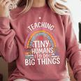 Kindergarten Teacher Tiny Humans Pre-School Teacher Comfort Colors Sweatshirt Crimson Kindergarten Teacher Tiny Humans Pre-School Teacher Comfort Colors Sweatshirt Crimson