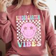 Kindergarten Vibes First Day Of School Kindergarten Teacher Comfort Colors Sweatshirt Crimson