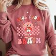 Kiss Your Brain Valentines Test Day Teacher Squad Kids Comfort Colors Sweatshirt Crimson